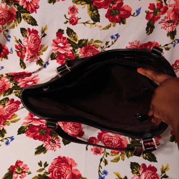 The Limited Large Geometric Black & Cream Tote Purse Handbag - Picture 9 of 9